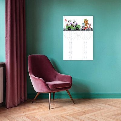 "Animaux sur le pont", impression d'art mural fantaisiste contemporain