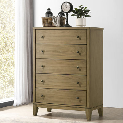 Commode 5 tiroirs Natural Pine