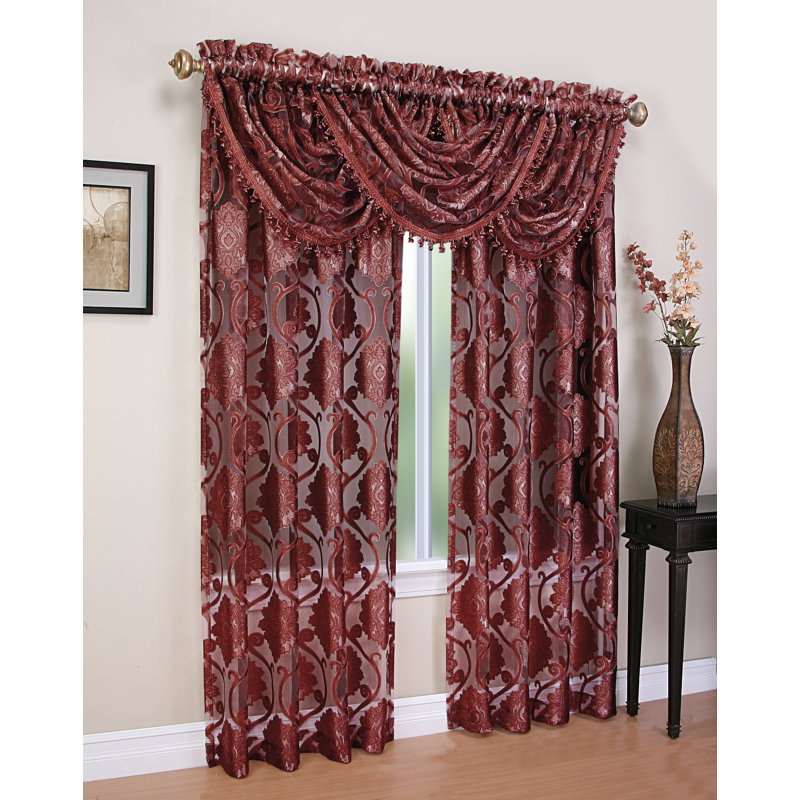Weinstock Sheer Curtain Pair, Burgundy