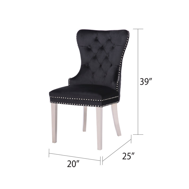 Chaise d'appoint de table de salle à manger Jentina, Lin noir