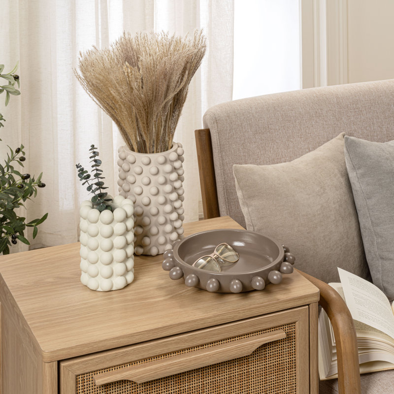 Ensemble de 3 vases cylindriques Petra, Matte Warm Neutral