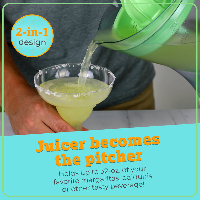 Green Electric Citrus Juicer with Pitcher and Glasses Set