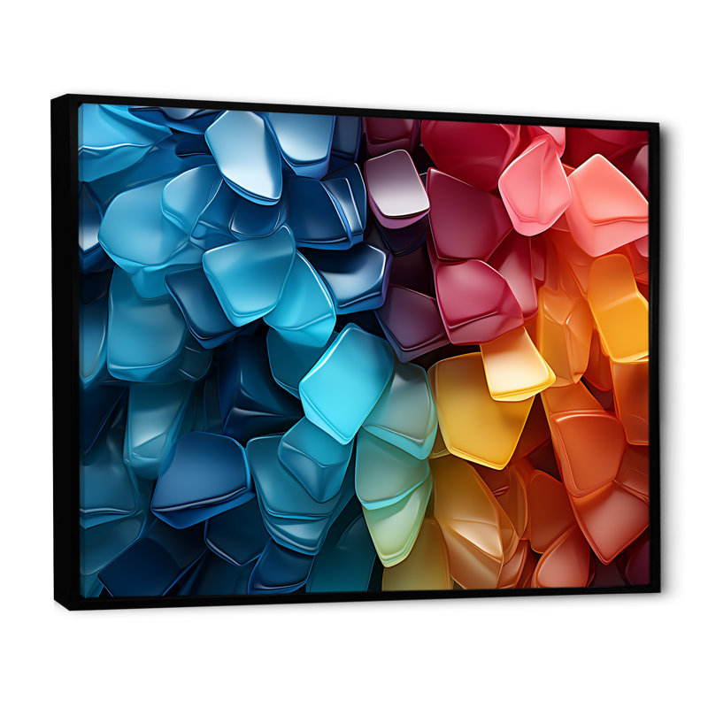 Symphonie arc-en-ciel II, Cadre flottant noir, 30" H x 40" W