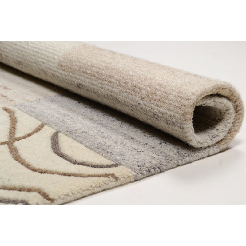 Pires Geometric Wool Hand Woven Area Rug, Rectangle 90 x 160cm