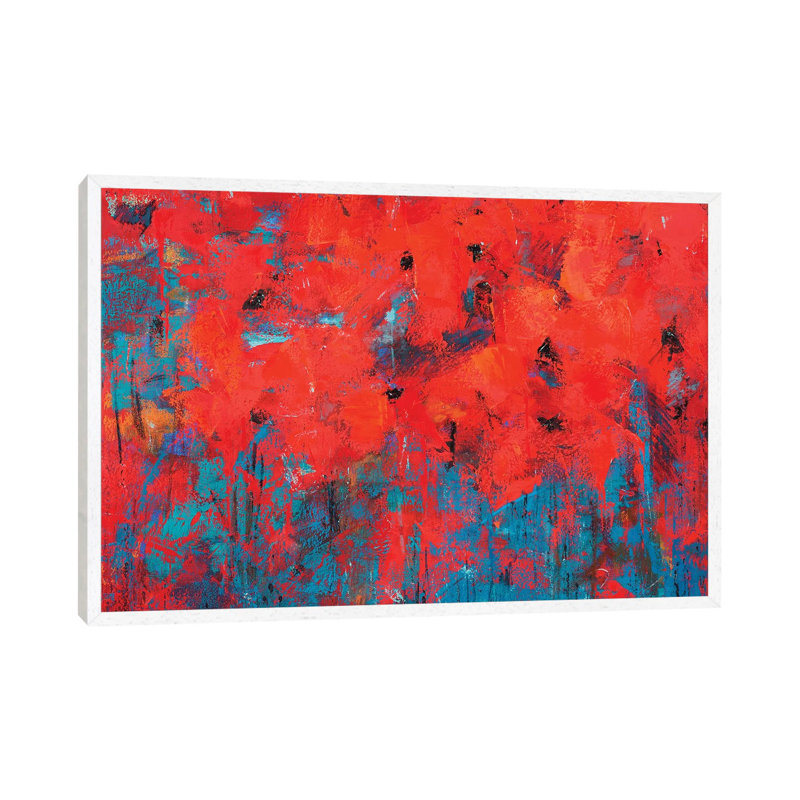 Abstract #12 by Olena Bogatska - Painting on Canvas, 66.04cm H x 101.6cm W x 3.81cm D, White Framed