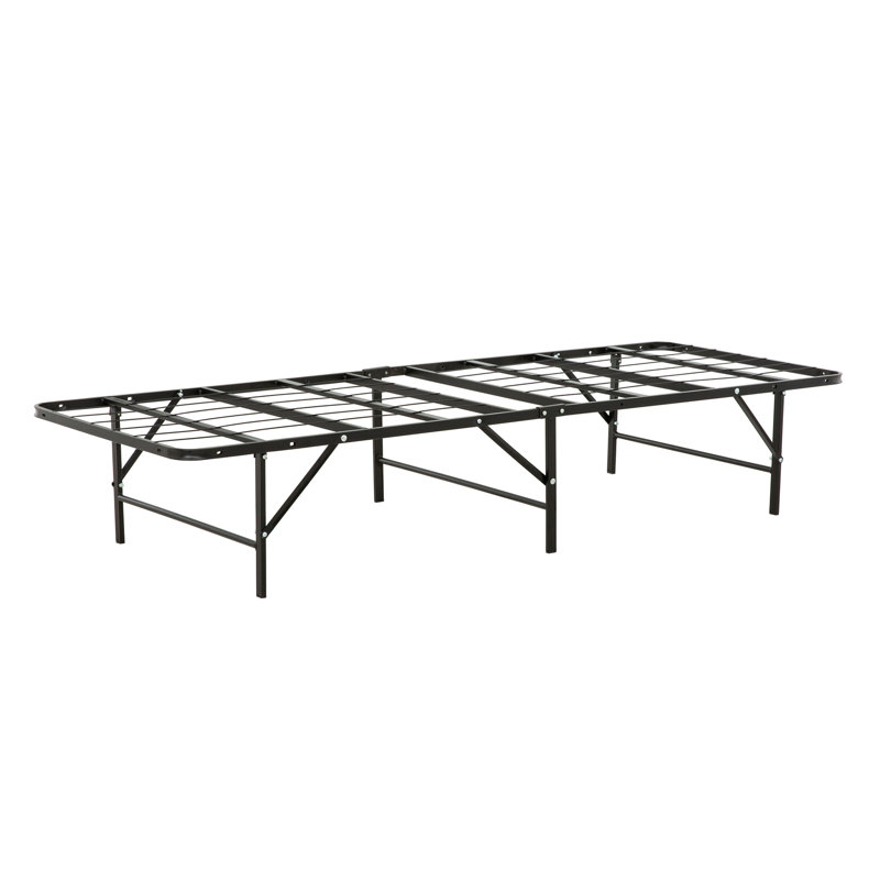 Base de lit plateforme en métal - base de matelas simple TG, noir, Très grand simple