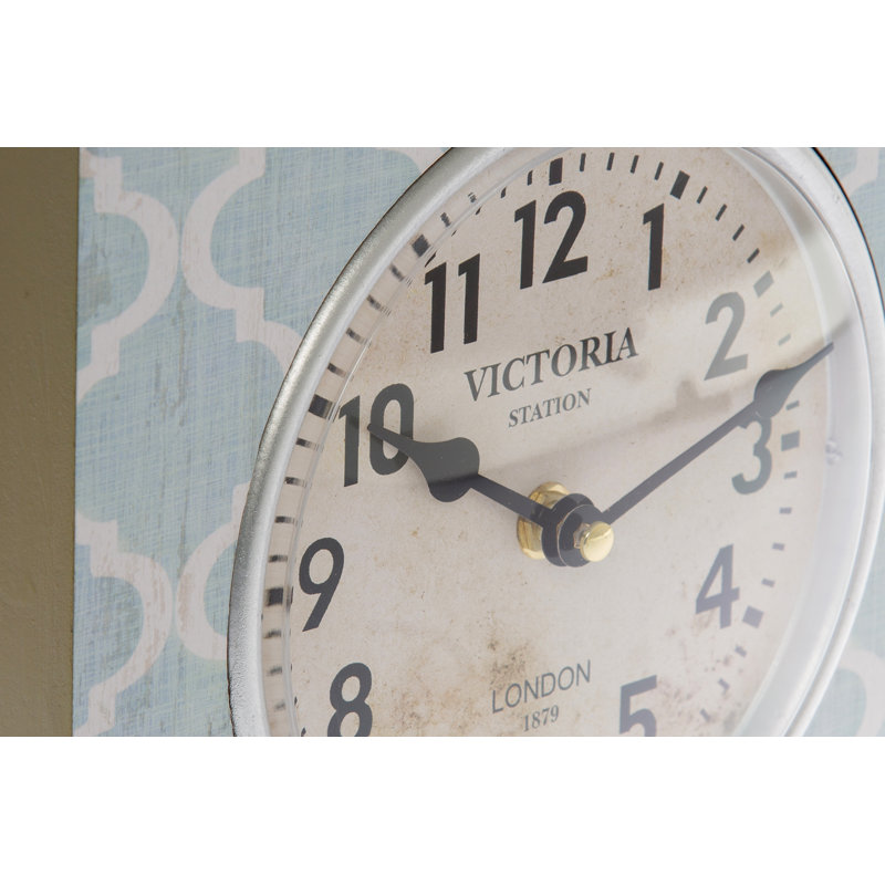Manufactured Wood Quartz movement / Crystal Tabletop Clock in Blue White