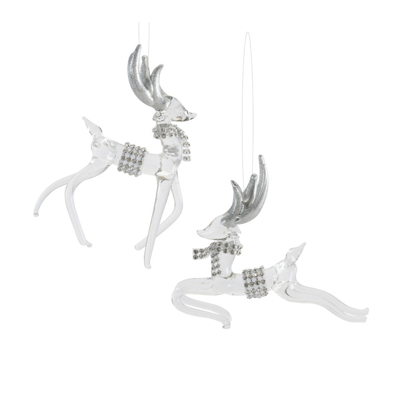 Ensemble d'ornement cerf (ensemble de 6), Argent