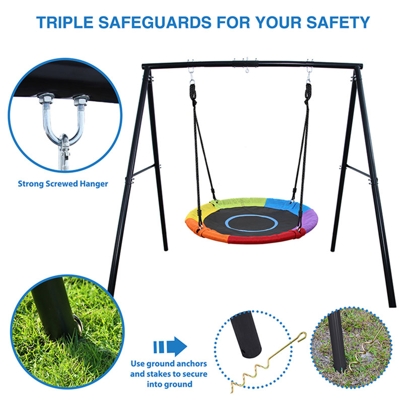Swing Set with 40 Inch Saucer Tree Swing