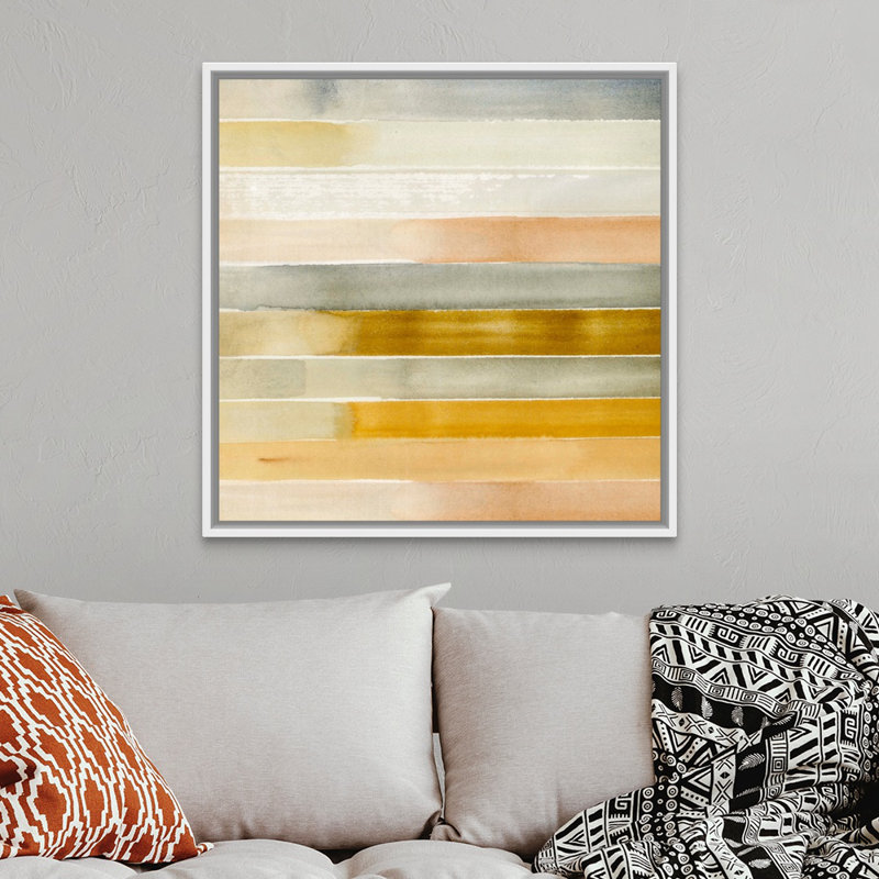 Reproduction d’art sur toile, "Dreaming Borders I" par Annie Warren, H 38 po x l 38 po x P 1,75 po, Cadre flottant blanc