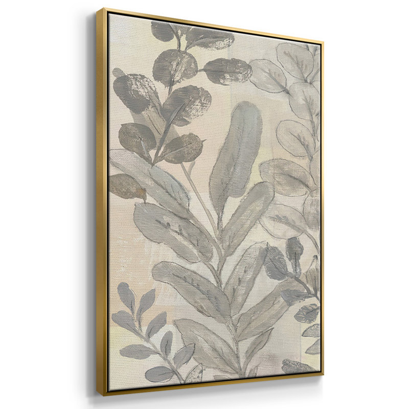 «Leaf Leaf I», reproduction encadrée sur toile 3 pièces, H 40 po x l 78 po x P 2 po, Or