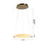Lustre 1 lumière DEL or sable avec diffuseur en acrylique transparent-1703685747