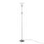 Lampe sur pied 72 po à deux têtes en métal avec finition argentée et abat-jour en plastique blanc givré, 1 pièce, blanc