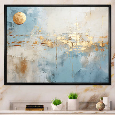 «Blue and Gold Minimal Expression» sur toile