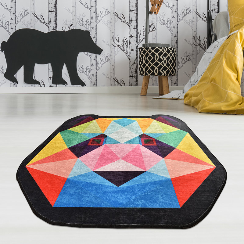 Geometric Shag Area Rug, Novelty 140cm