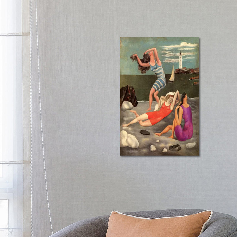 «The Bathers» par Pablo Picasso - reproduction d'art, Toile tendue, Sans mat, H 26 po x l 18 po x P 1,5 po