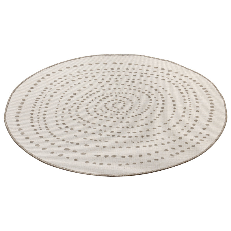 Bali Flatweave Black/White Rug, Round 140cm
