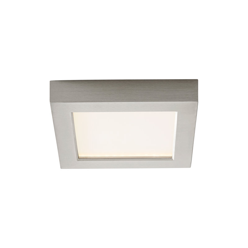 Plafonnier encastré 1 lumière Gasparas, Nickel satiné, H 1 po x l 5 po x P 5 po