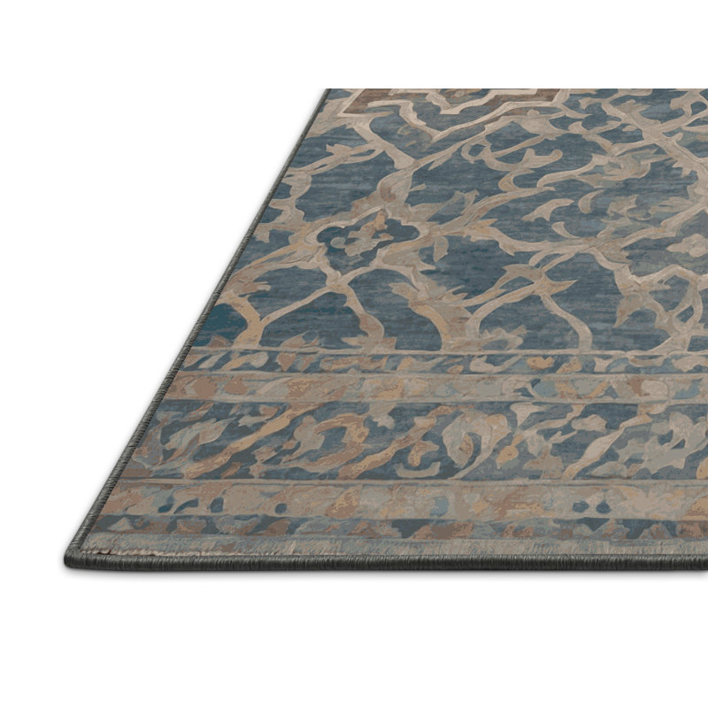 Tapis gris soyeux et moelleux, Rond 8 pi