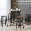 Repas industriel 5, peu encombrant pour le pub et la cuisine, brun noir. 4 tabourets de table ronde, une chaise pouvant supporter un poids de 220 lb, une table de 132 lb et des chaises, des tabourets, supportent une charge
