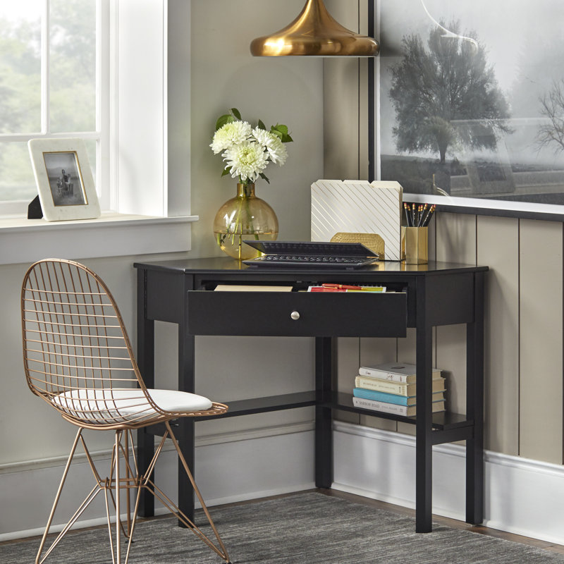 Careyann Corner Writing Desk, Black