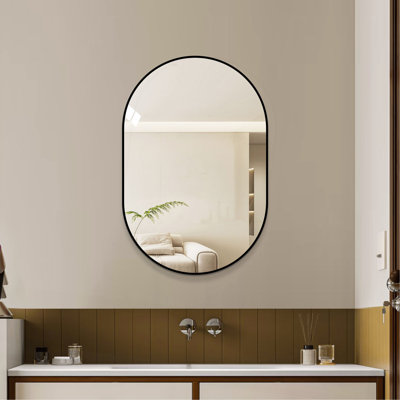 Miroir mural de salle de bain 36 po x 24 po, miroir mural encadré pour la salle de bain, suspendu vertical ou horizontal, miroir HD moderne pour la chambre à coucher, vestibule
