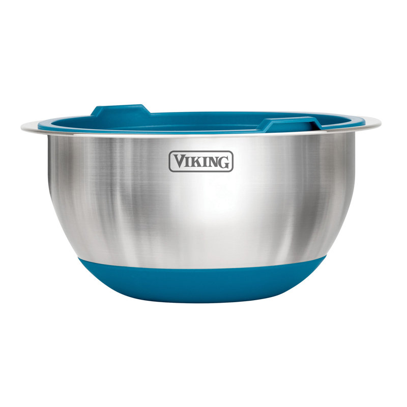 Viking 10 Piece Stainless Steel Mixing Bowl Set with Lids, Blue