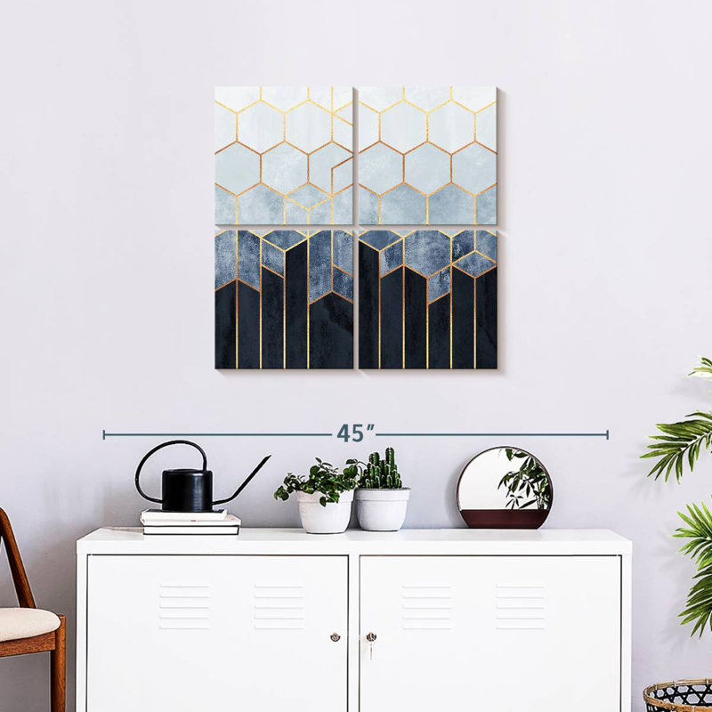 Avery Soft Blue Hexagons, 26" H x 26" W