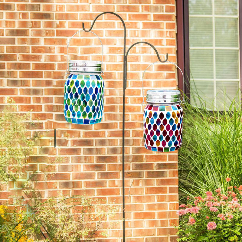 Solar Powered Outdoor Mosaic Lantern