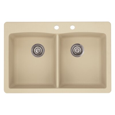 Diamond 33"" L x 22"" W Double-Basin Granite Drop Residential Kitchen Sink -  Blanco, 440220-2