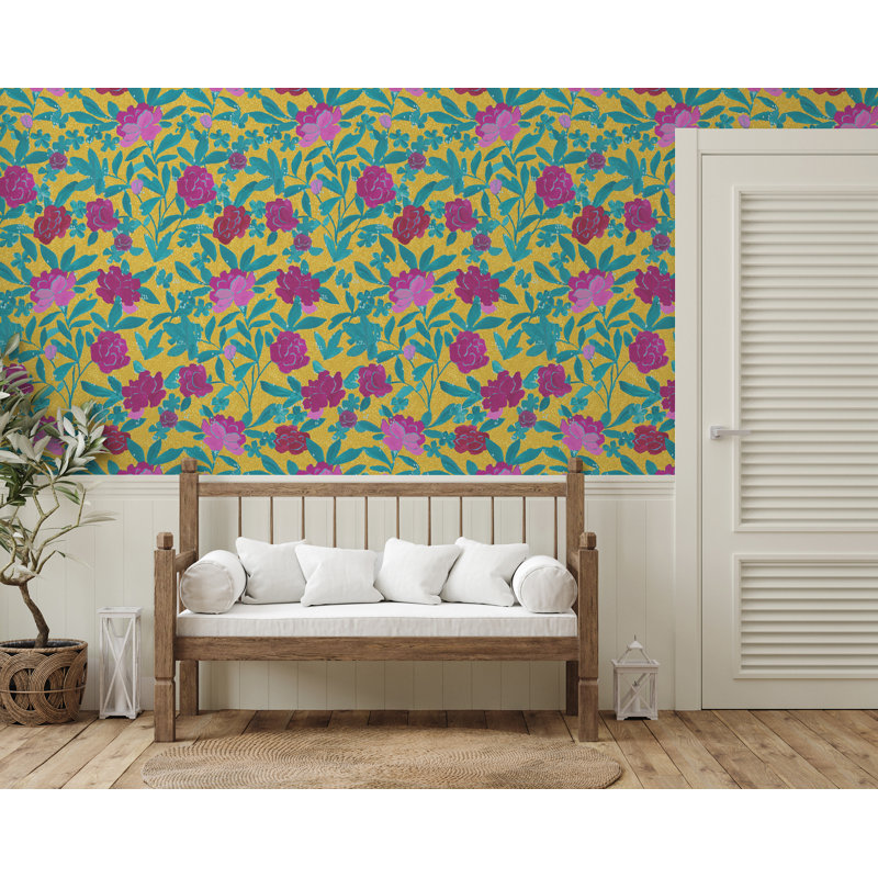 Paule Marrot Floral Wallpaper Double Roll, Goldenrod