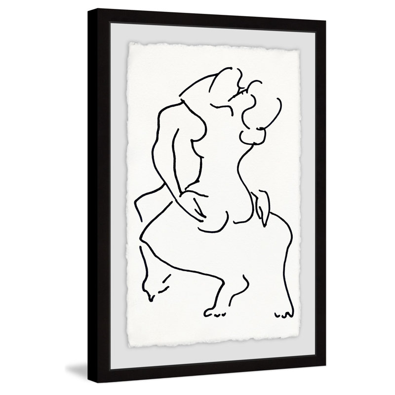 Inseparable II - Single Picture Frame Print, 46cm H x 30cm W x 4cm D, Black Framed Deckled Edge