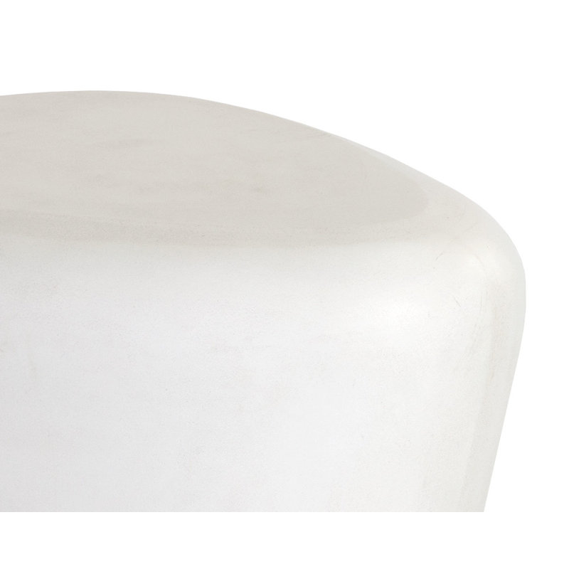 Karnest Concrete Outdoor Side Table - White, White