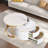 Modern 2 Pieces Round Nesting Coffee Table With 2 Drawers And Electroplated Gold Legs