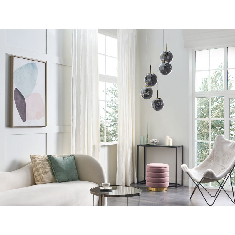 Awbree - Light Transparent/Brass Cluster Pendant, 121cm H x 30cm W x 30cm D, 5