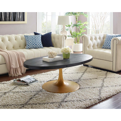 Table basse ovale en forme d'orchidée argentée