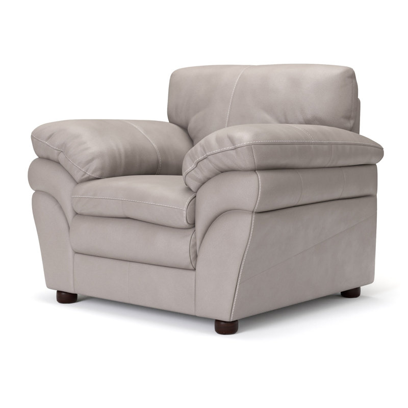 44" Wide Genuine Leather Armchair, Grizzy
