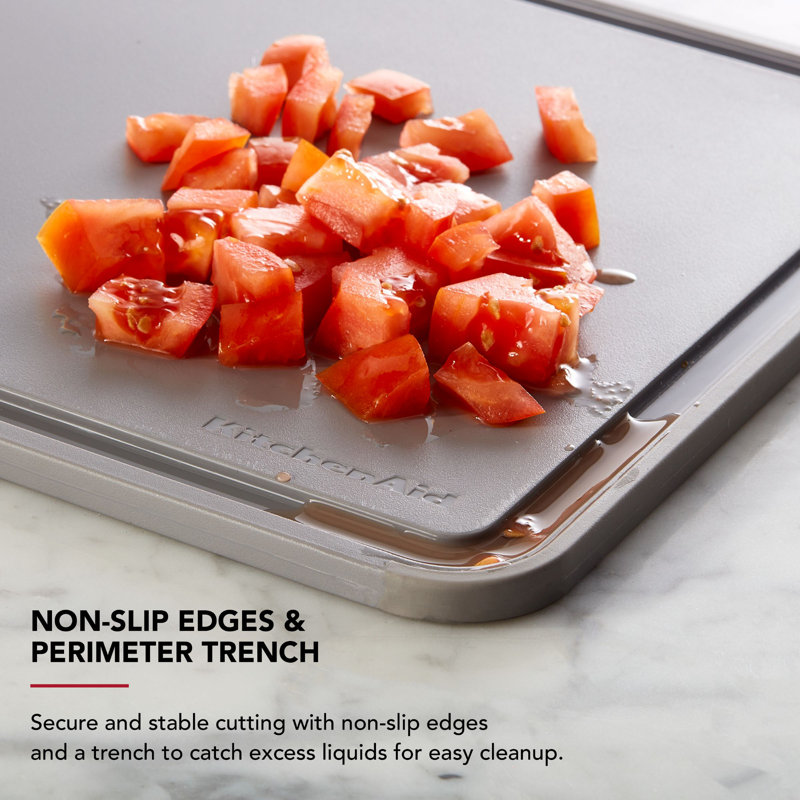 Planche à découper Kitchenaid en poly 11 x 14 po, Gris