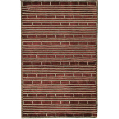 Hand-Knotted High-Quality Wine and Green Area Rug