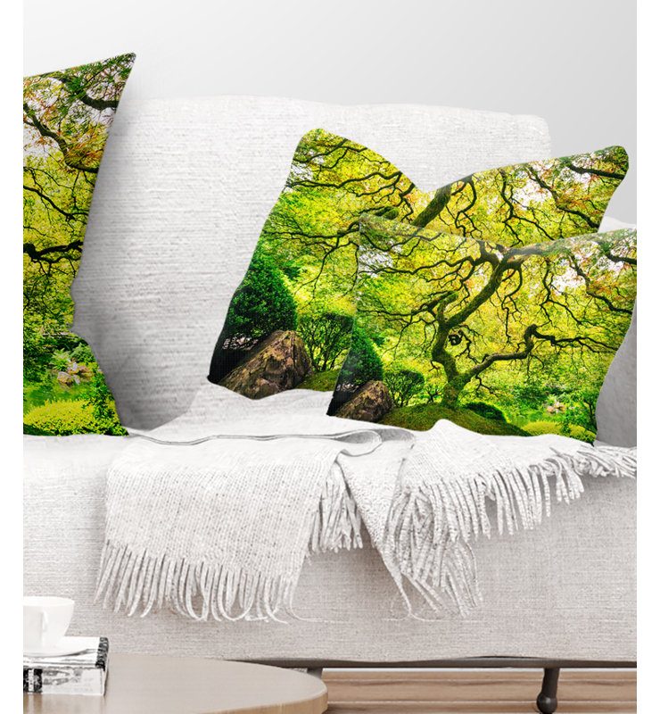 Amazing Green Tree - Landscape Printed Throw Pillow, 12" x 20", Rectangular