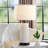 23" Ceramics Dimmable Table Lamp Set with Touch Control, USB Ports and Bulbs