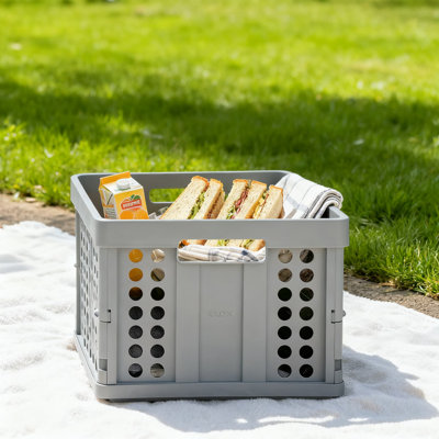 Caisse de rangement pliante et panier pliable original de fabrication allemande avec capacité de 48 pintes pour une organisation compacte