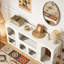Console en bois, canapé moderne