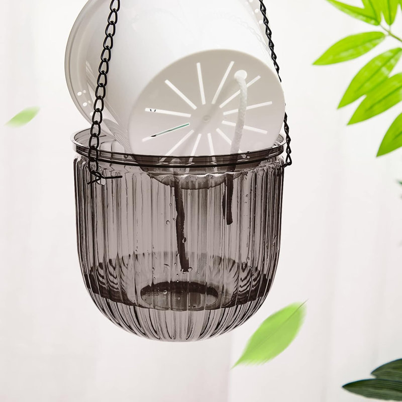 Ensemble de 4 pots de fleurs suspendus 6,5 pouces