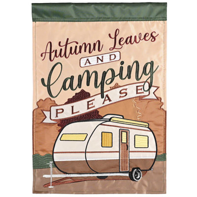 Garden Flag Autumn Leaves And Camping
