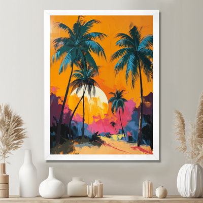 Green Palm Trees Vibrant Escape - Palmiers et palmiers, art mural du salon