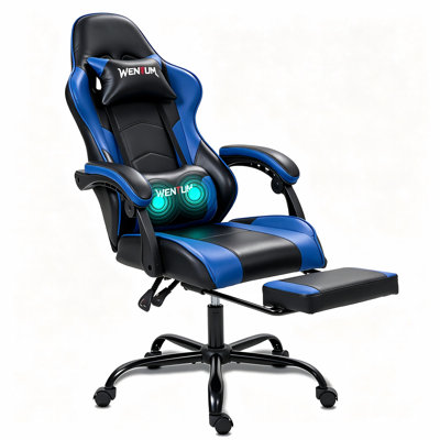 Fauteuil de jeu inclinable et ergonomique avec accoudoirs et repose-pieds, Bosmiller
