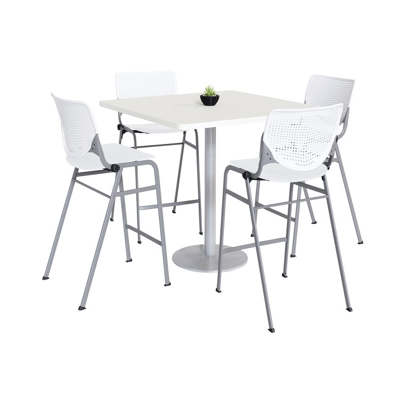 Ensemble de table de salle à manger et chaise Kool L 42 po, Cerisier, H 41 po x L 36 po x l 36 po, Blanc