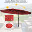 Ensemble de 11 chaises de patio en osier avec parasol double face et 8 chaises empilables-240306078-240306072