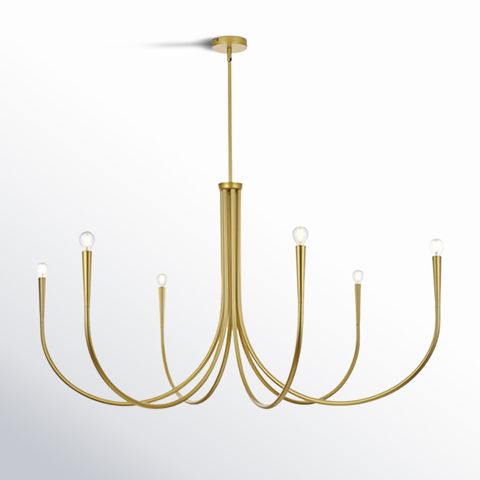 Catalena 6 - Light Dimmable Classic/Traditional Chandelier, Gold, 28" H x 55" W x 55" D